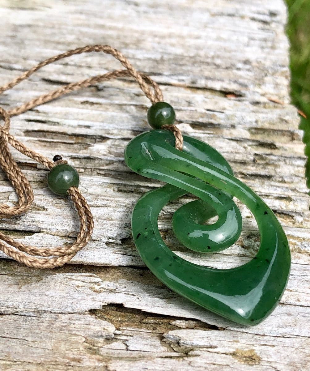 Canadian Nephrite Jade Infinity Twist Pendant, Jade Necklace