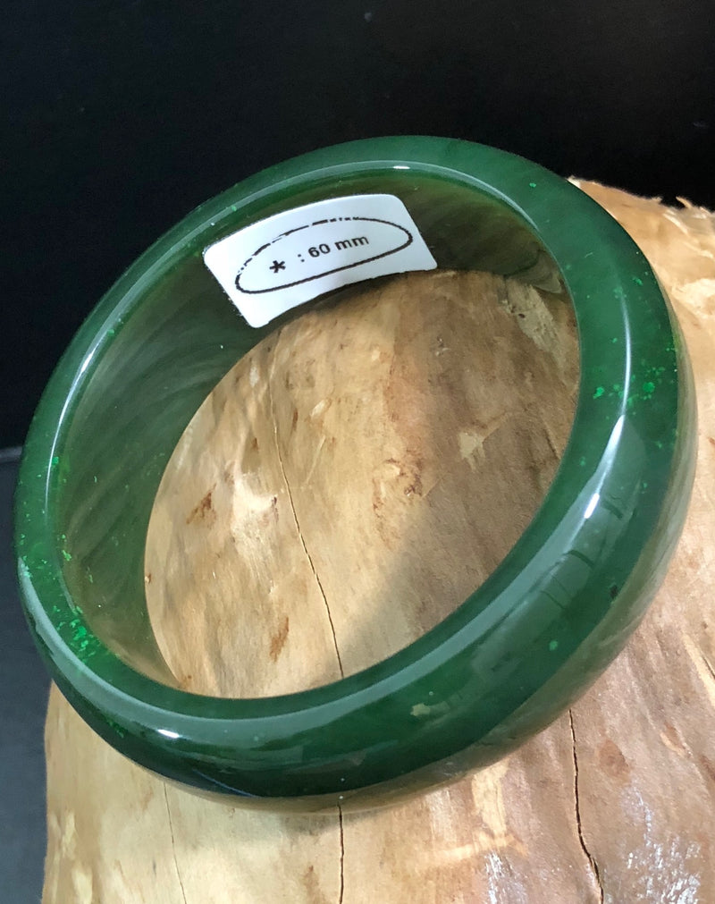 Canadian Dark Green Jade Bangle - 60mm, 60.5mm and 61mm