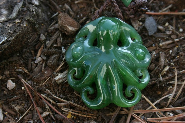 Jade Octopus Pendant