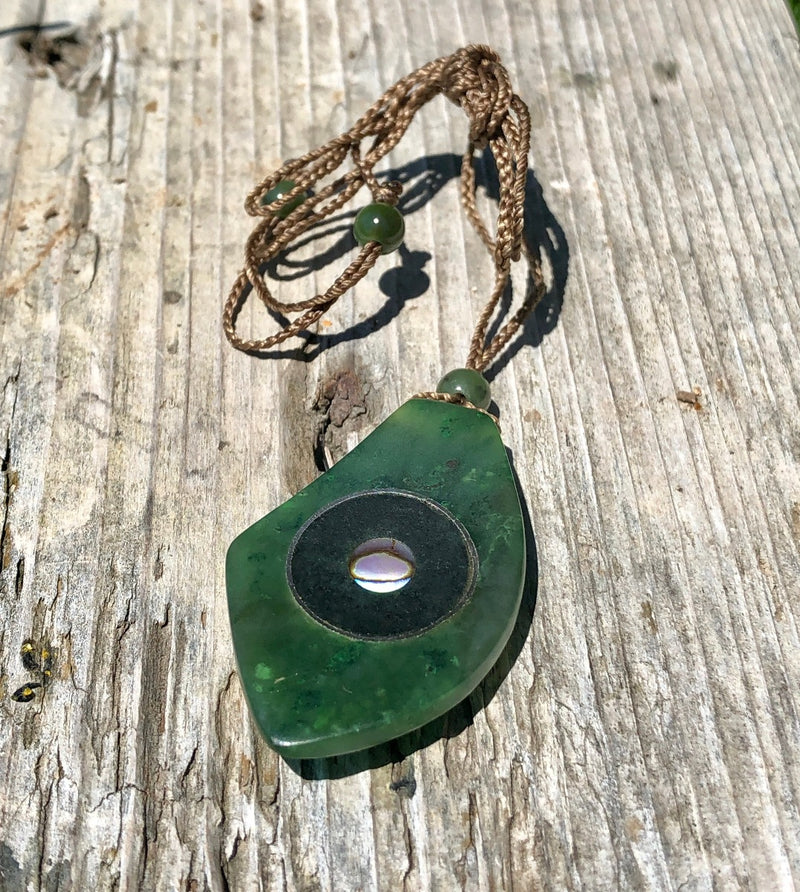 Jade and Abalone Pendant, 3368