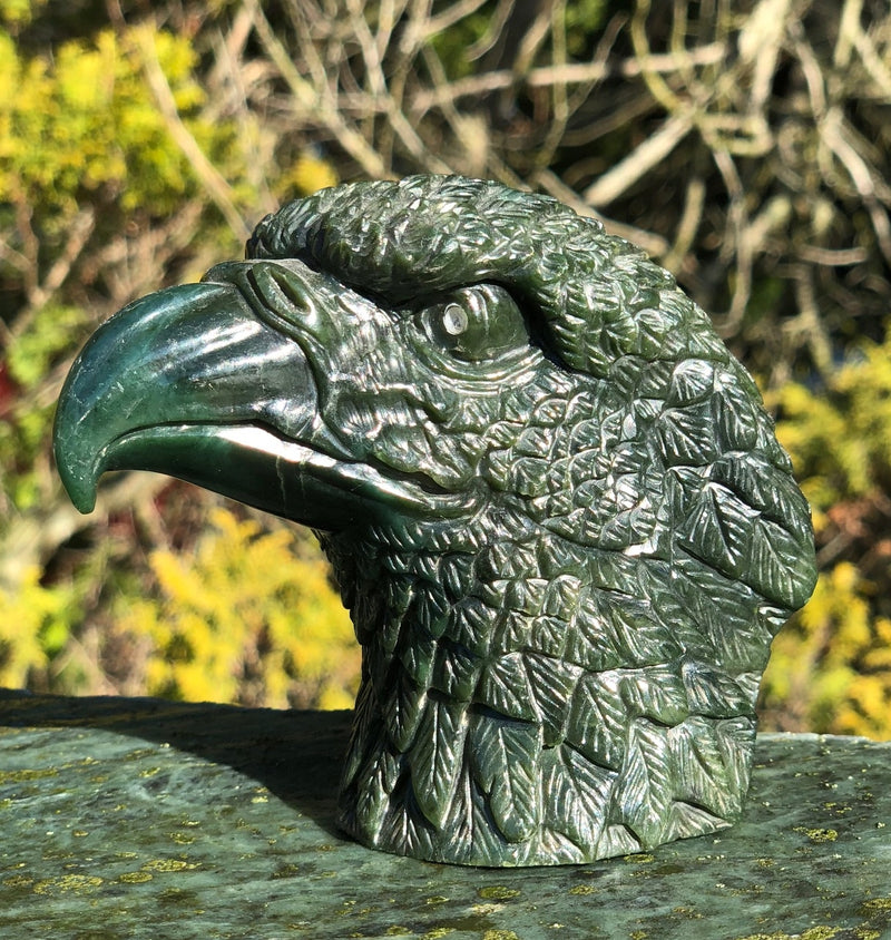 Jade Eagle Head Carving 4"x3"