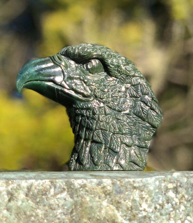 Jade Eagle Head Carving 4"x3"