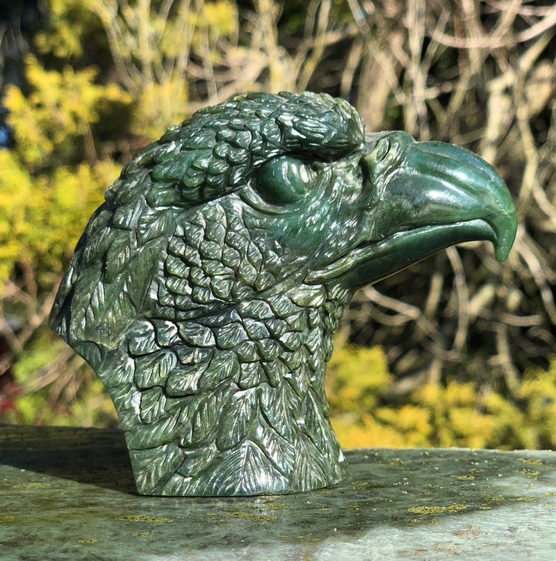 Jade Eagle Head Carving 4"x3"