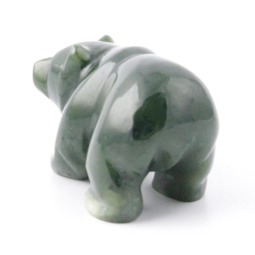 Canadian Nephrite Jade Walking Bear Carving - Bear Figurine
