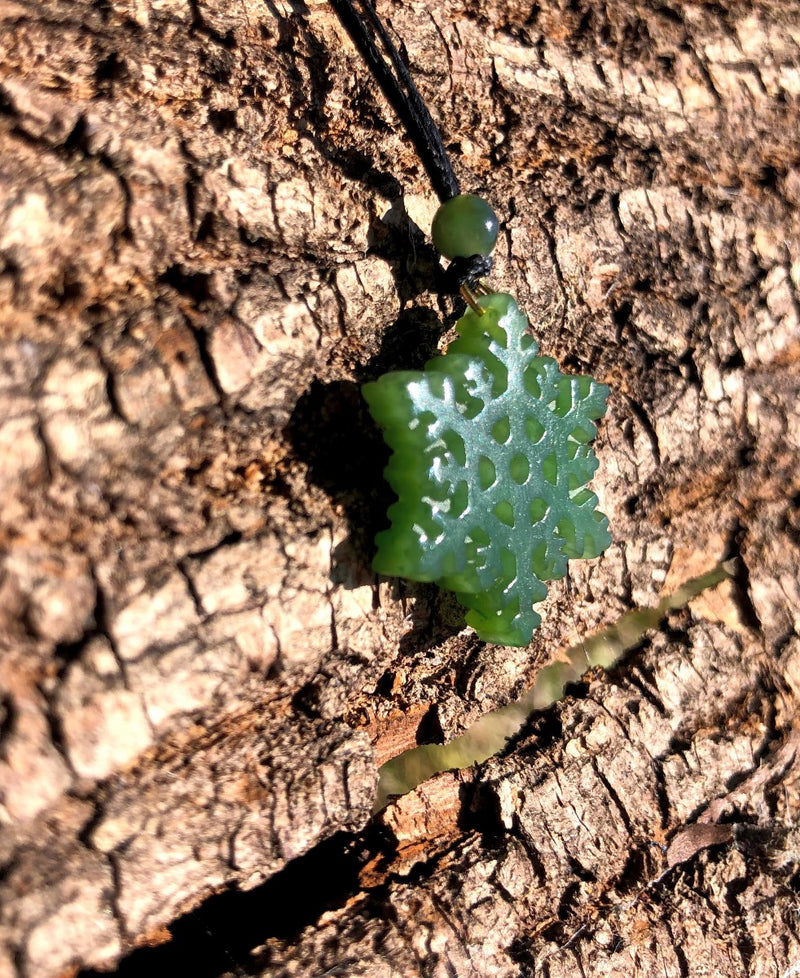 Jade Snowflake Pendant, 25mm