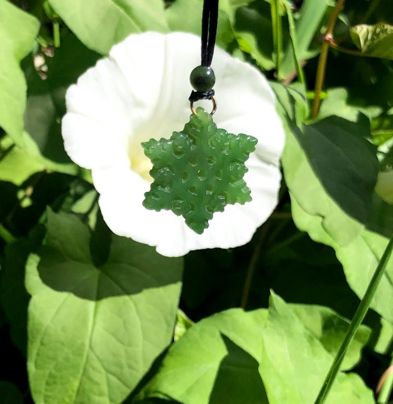 Jade Snowflake Pendant, 25mm