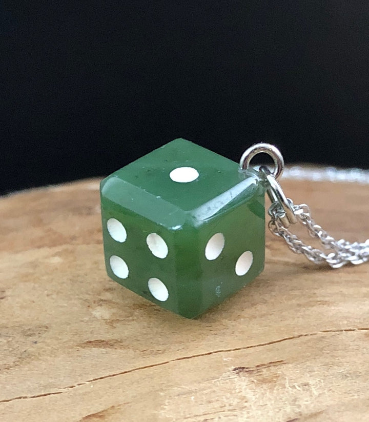 Canadian Nephrite Jade Dice Charm Necklace – Jade Mine Canada