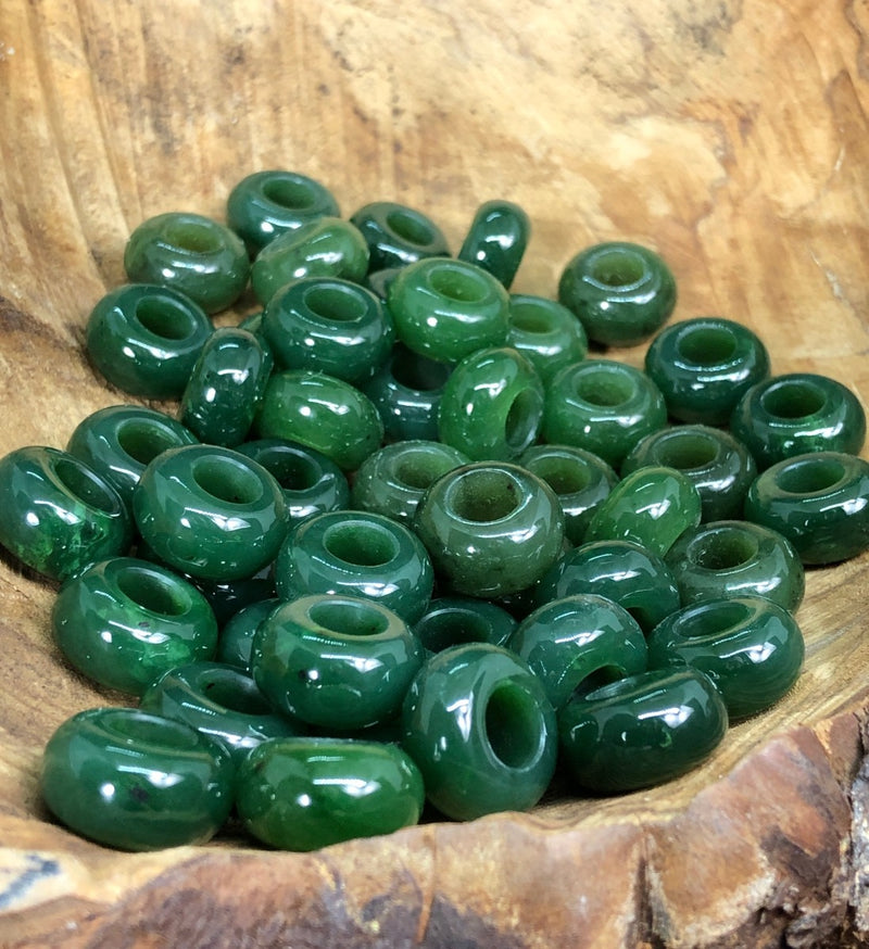Jade Bead, 14x7.5mm