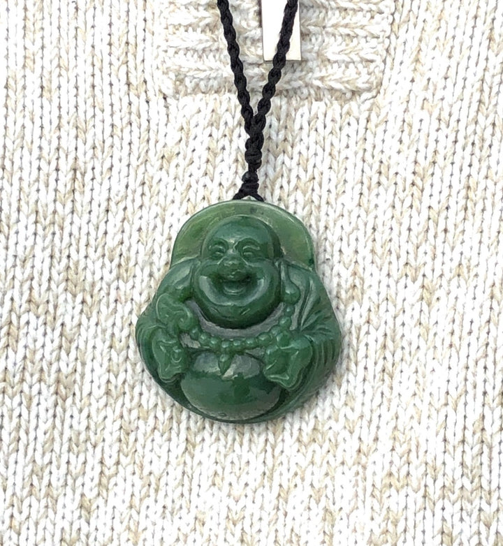 Canadian Nephrite Jade Happy Buddha Pendant