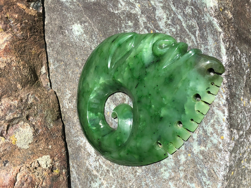 Canadian Jade Maori Inspired Carving - 2 sizes