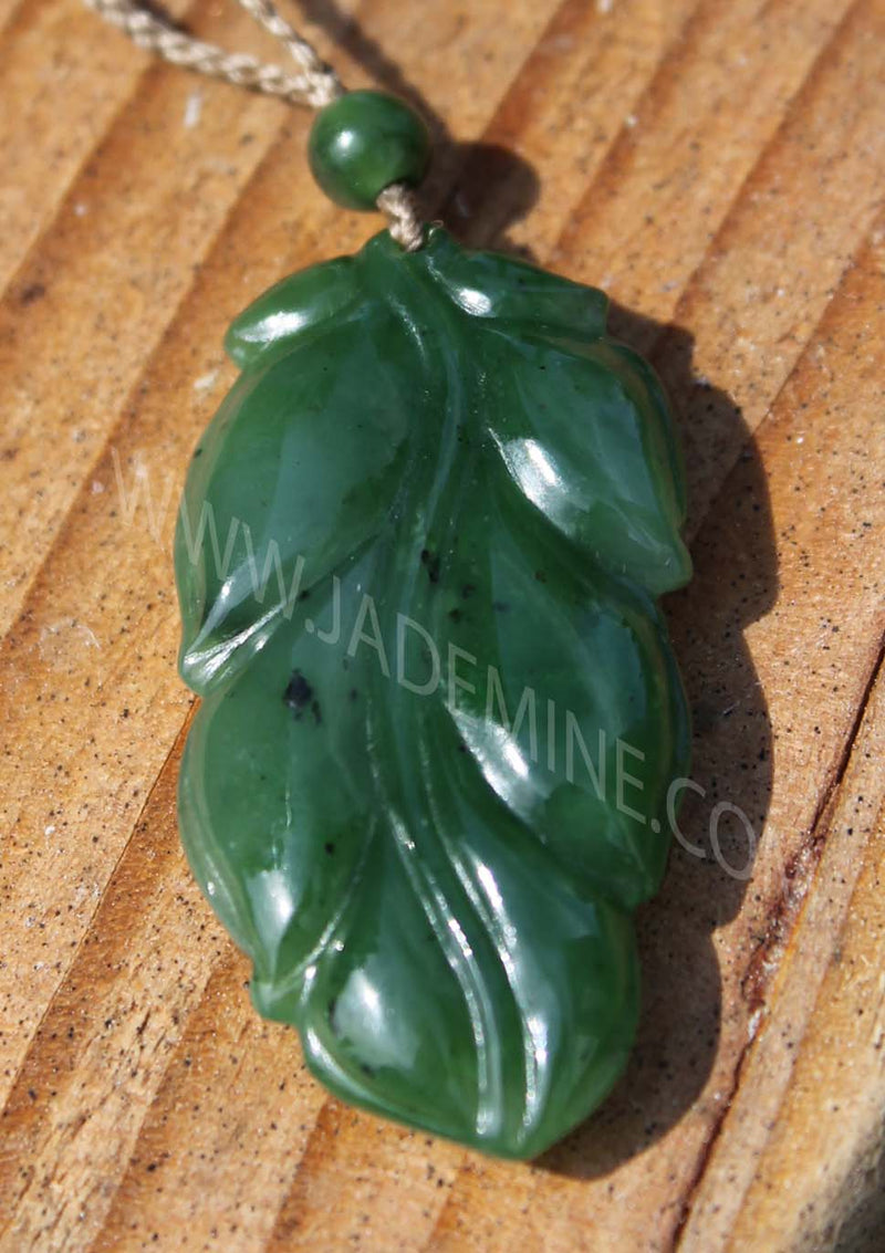 Canadian Jade Leaf Pendant Gift Box