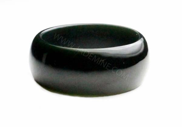 Black 10mm Jade Band Ring