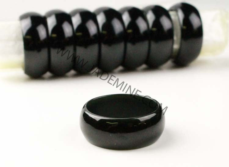 Black Jade Band Ring 