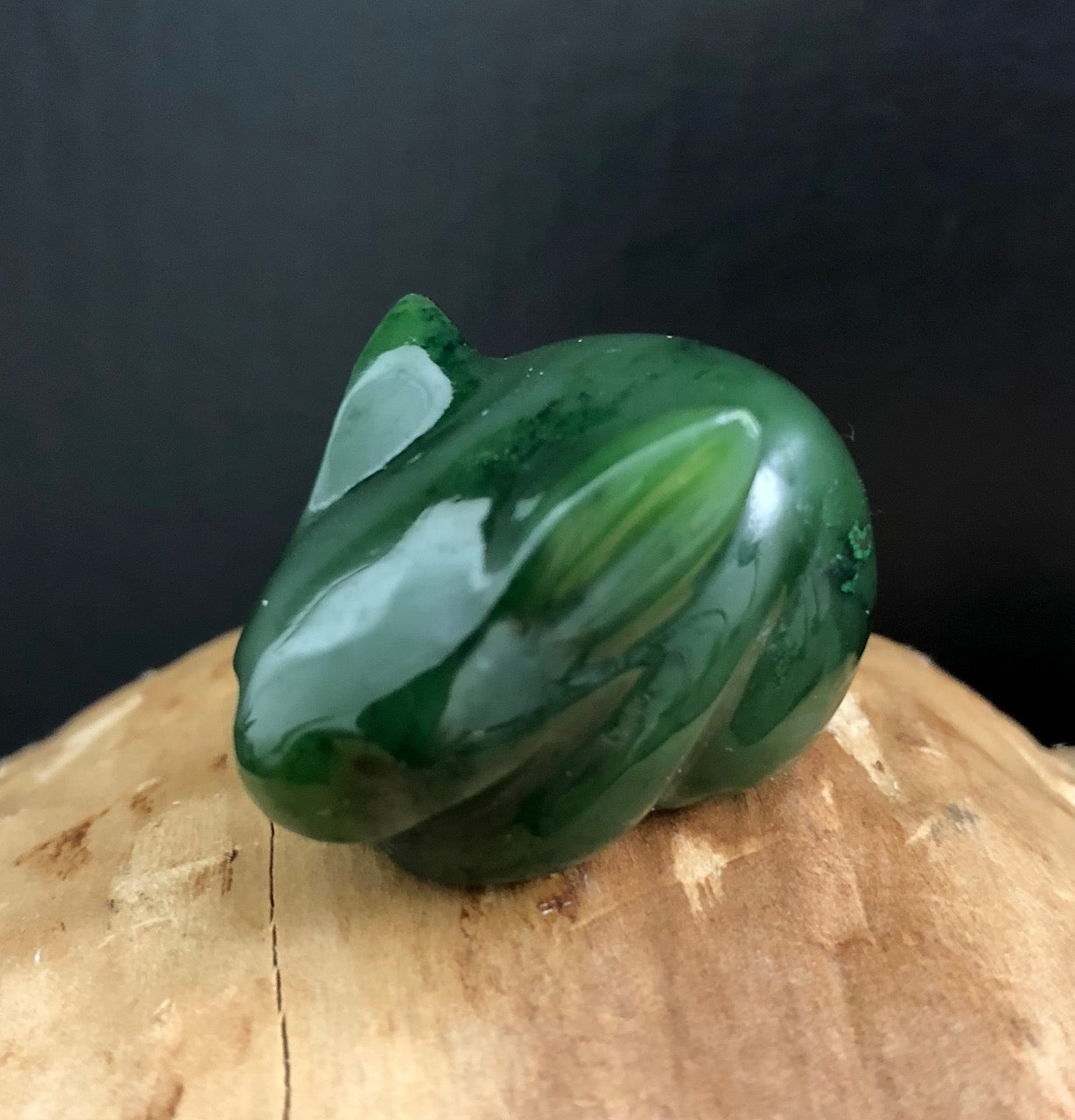 Canadian Nephrite Jade Crouching Rabbit Figurine, Rabbit Carving – Jade ...