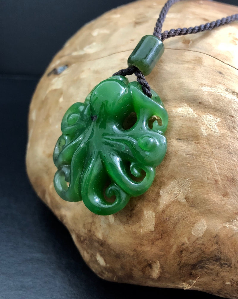 Jade Octopus Pendant
