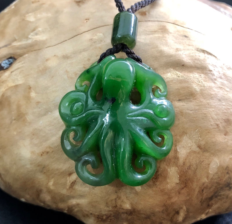 Jade Octopus Pendant