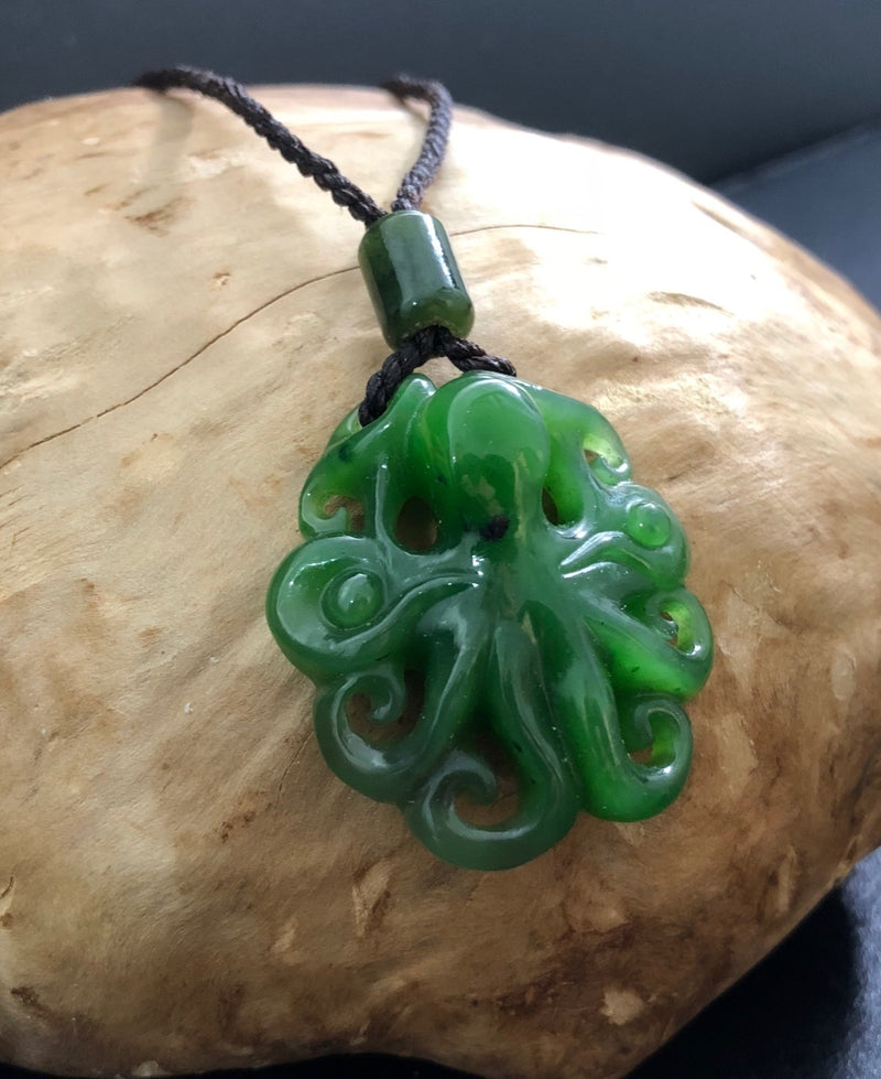 Jade Octopus Pendant