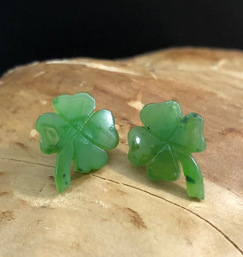 Earrings, 4-Leaf Clover Studs