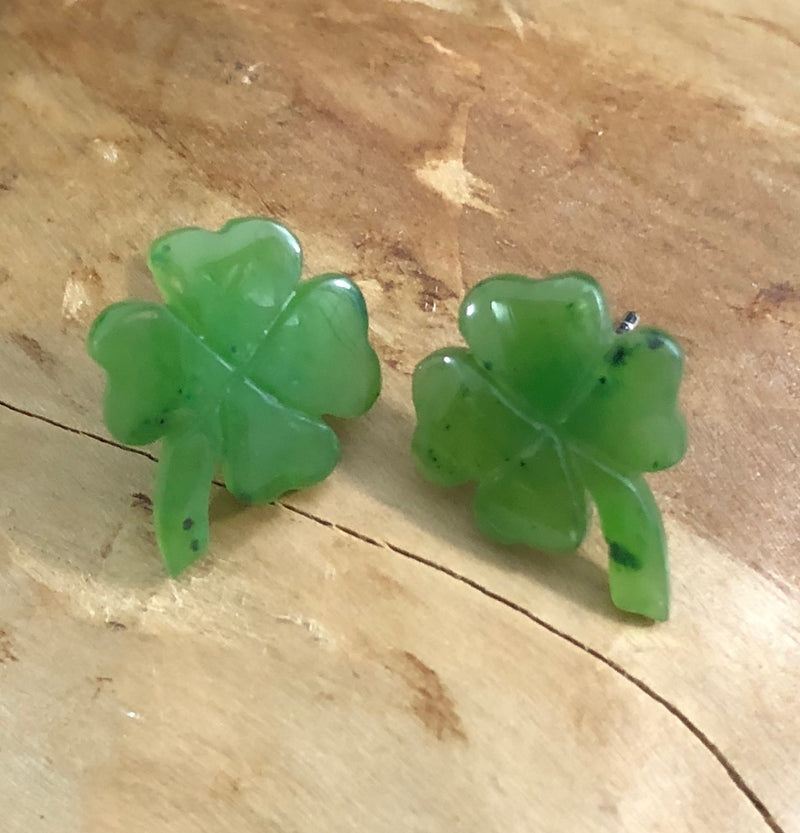 Earrings, 4-Leaf Clover Studs