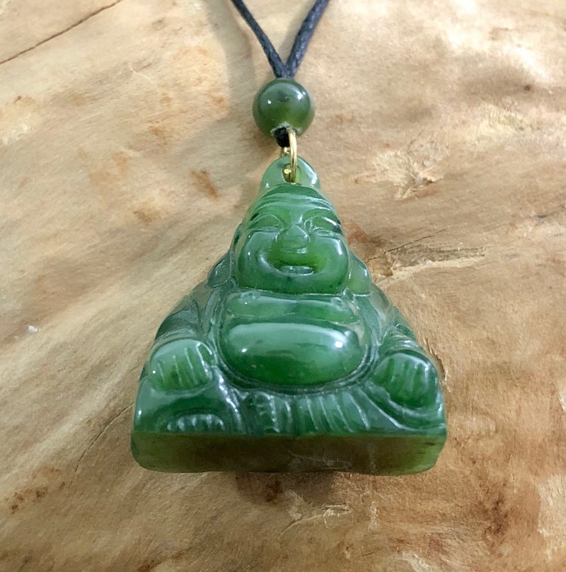 Buy Genuine Icy White Jade Buddha Pendant, Smiling God Necklace, Blessing  Peace Men Women Gift, 925 Sterling Silver Chain CZ, Grade A Jadeite Online  in India - Etsy