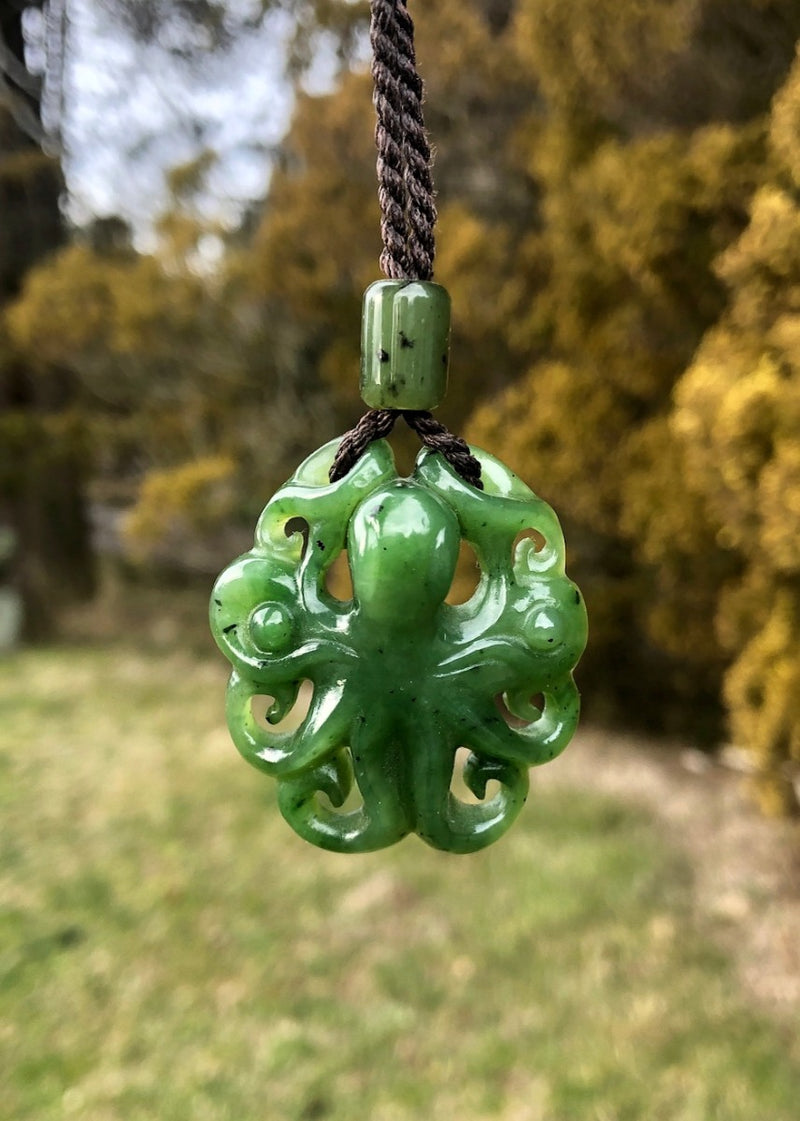 Jade Octopus Pendant