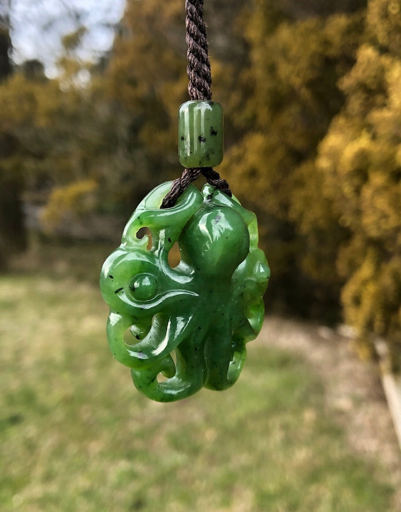 Jade Octopus Pendant