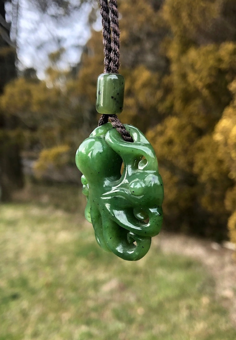 Jade Octopus Pendant